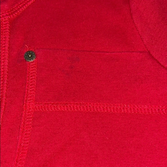 Red Deep V Long Sleeve Tee - Picture 6 of 6
